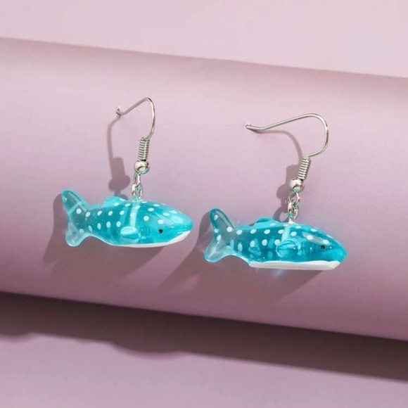 🌻 {3/$20} Blue Whale Drop Earrings - Picture 2 of 4